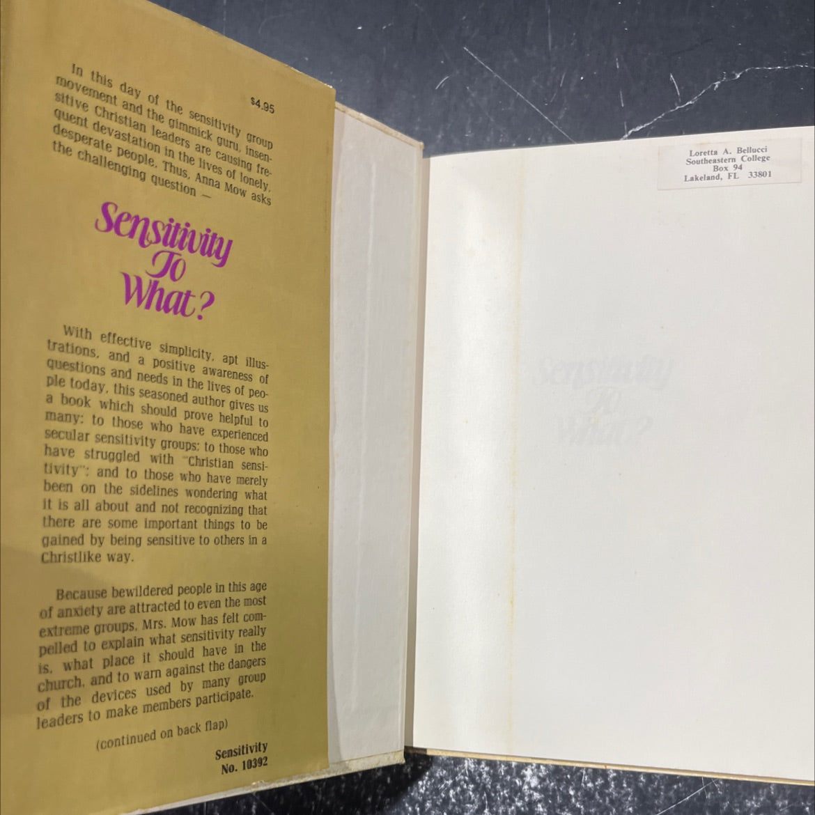 sensitivity to what? book, by Anna Mow, 1975 Hardcover image 4