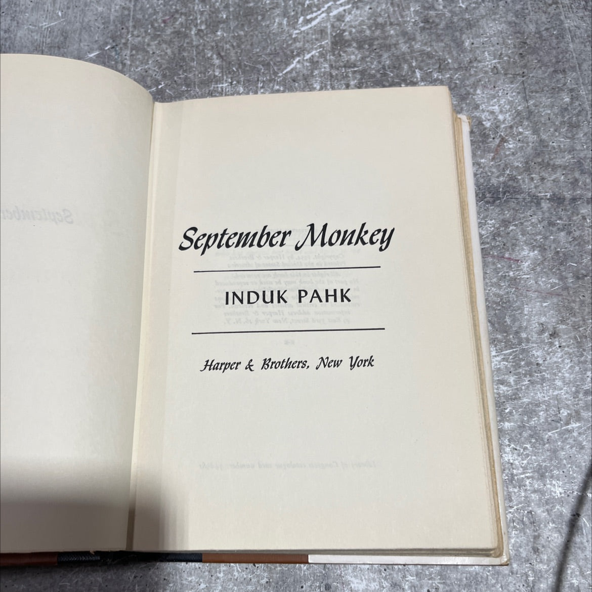 september monkey book, by induk pahk, 1954 Hardcover image 2