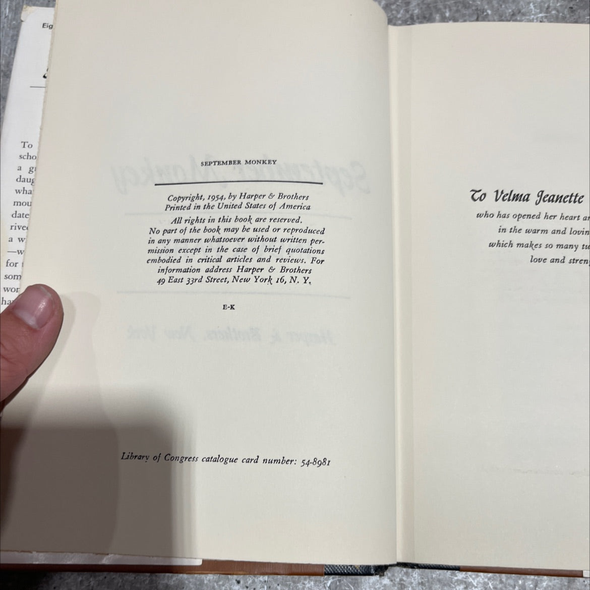 september monkey book, by induk pahk, 1954 Hardcover image 3
