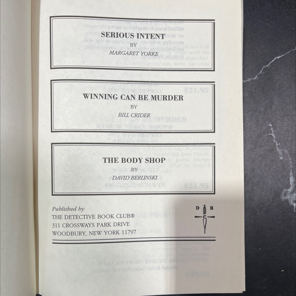 serious intent book, by margaret yorke, 1995 Hardcover image 2