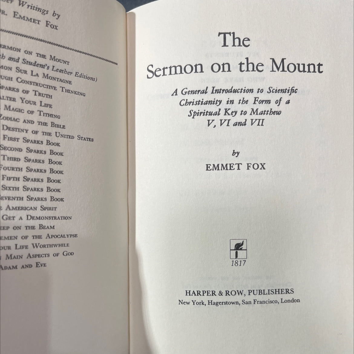 sermon on the mount book, by emmet fox, 1938 Hardcover image 2