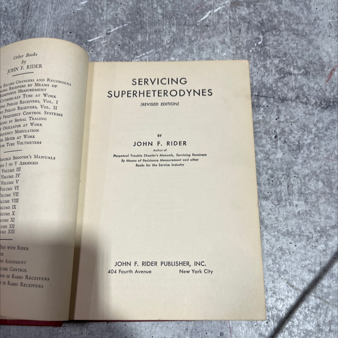servicing superheterodynes (revised edition) book, by john f. rider, 1941 Hardcover image 2