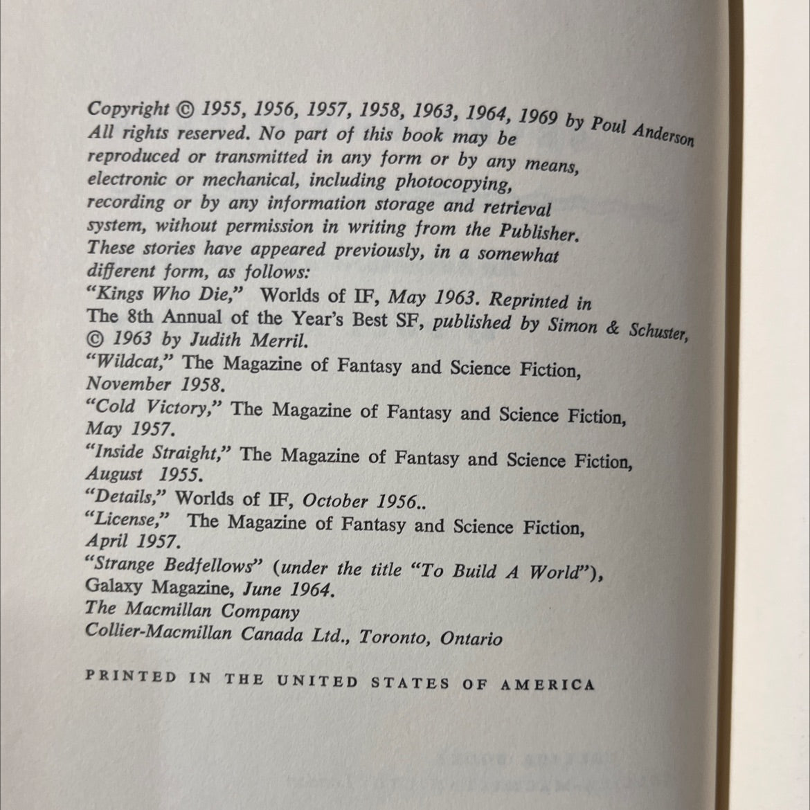 seven conquests an adventure in science fiction book, by poul anderson, 1969 Hardcover image 3
