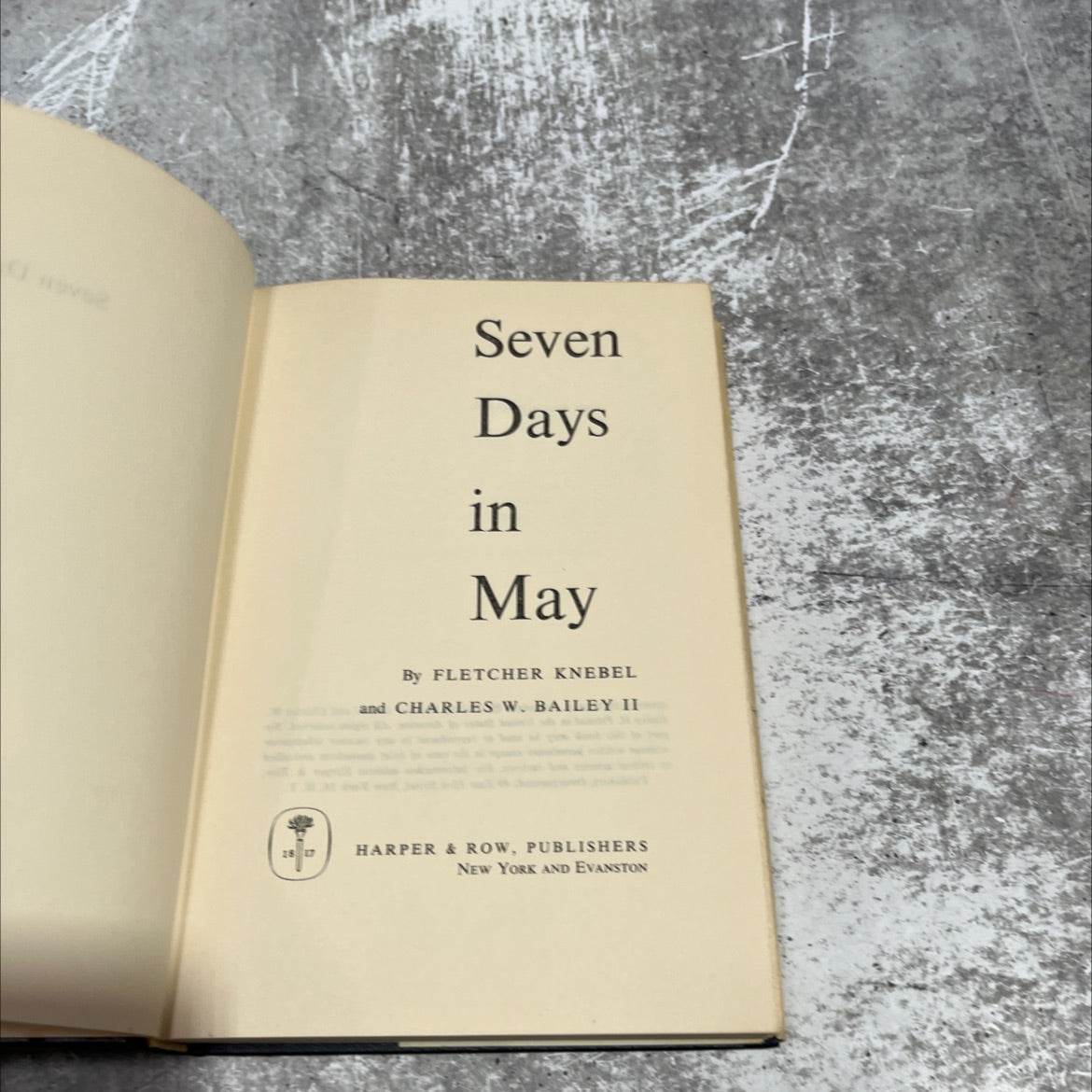 seven days in may book, by fletcher knebel and charles w. bailey ii, 1962 Hardcover image 2