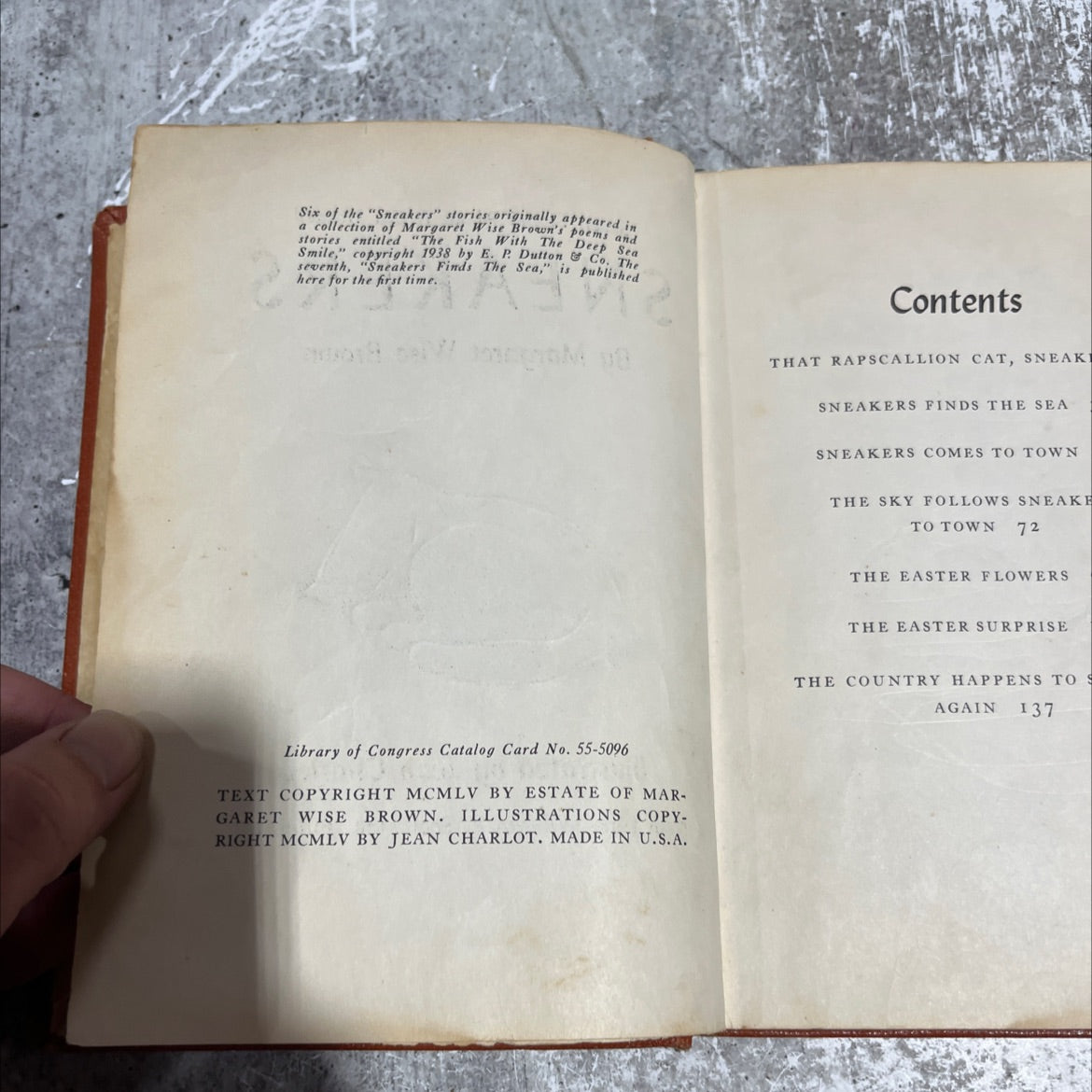 seven stories about a cat named sneakers book, by margaret wise brown, 1955 Hardcover, Heavily Used image 3