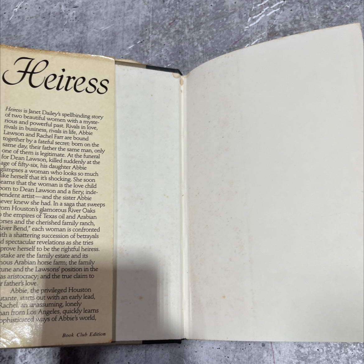 sh heiress book, by janet dailey, 1987 Hardcover image 4