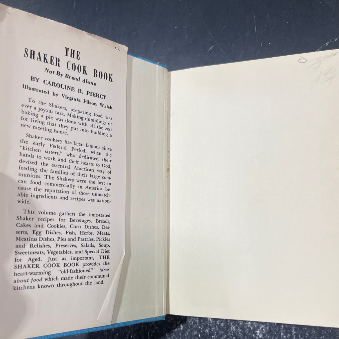 shaker cook book book, by caroline b. piercy, 1953 Hardcover image 4