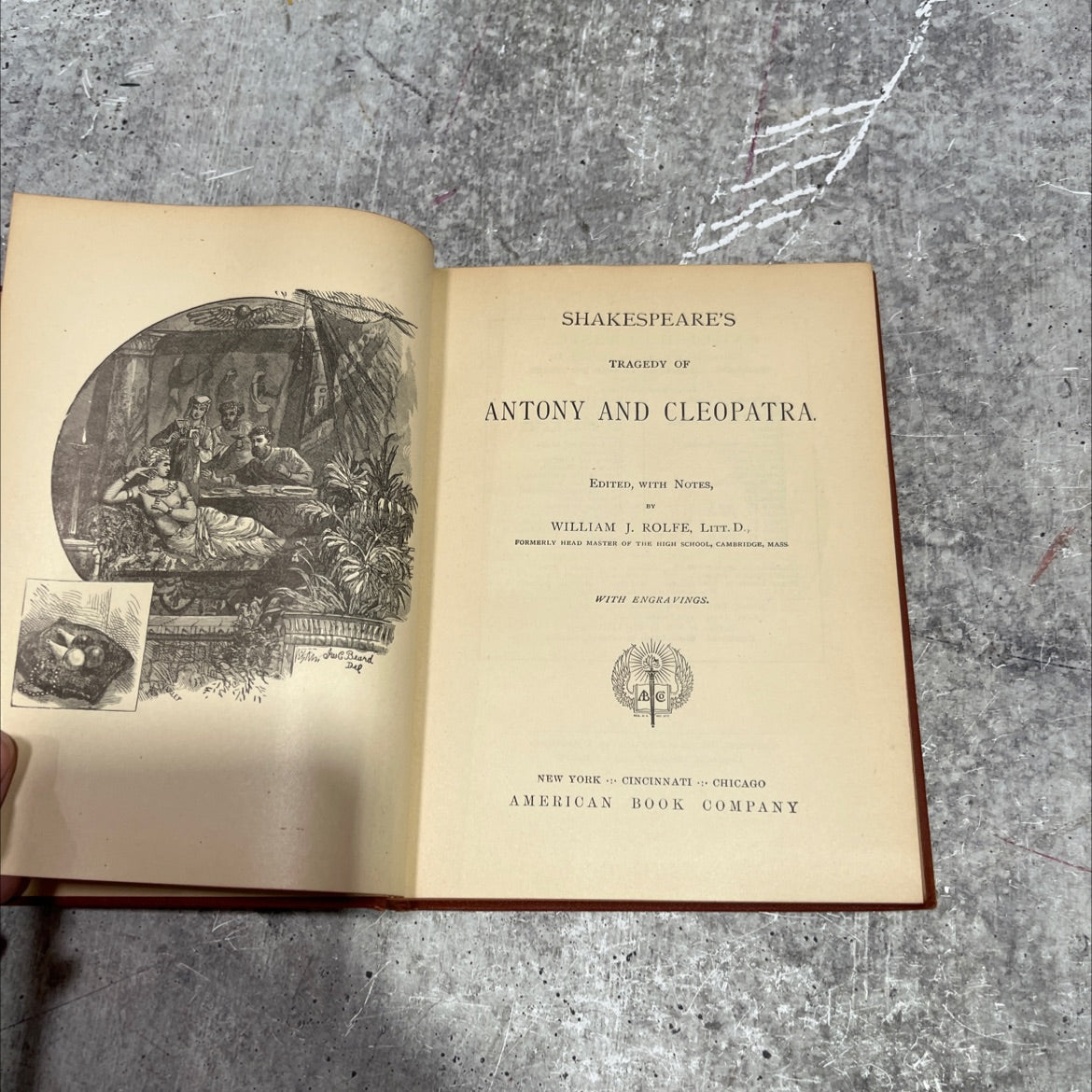 shakespeare's tragedy of antony and cleopatra book, by william j. rolfe, 1909 Hardcover image 2