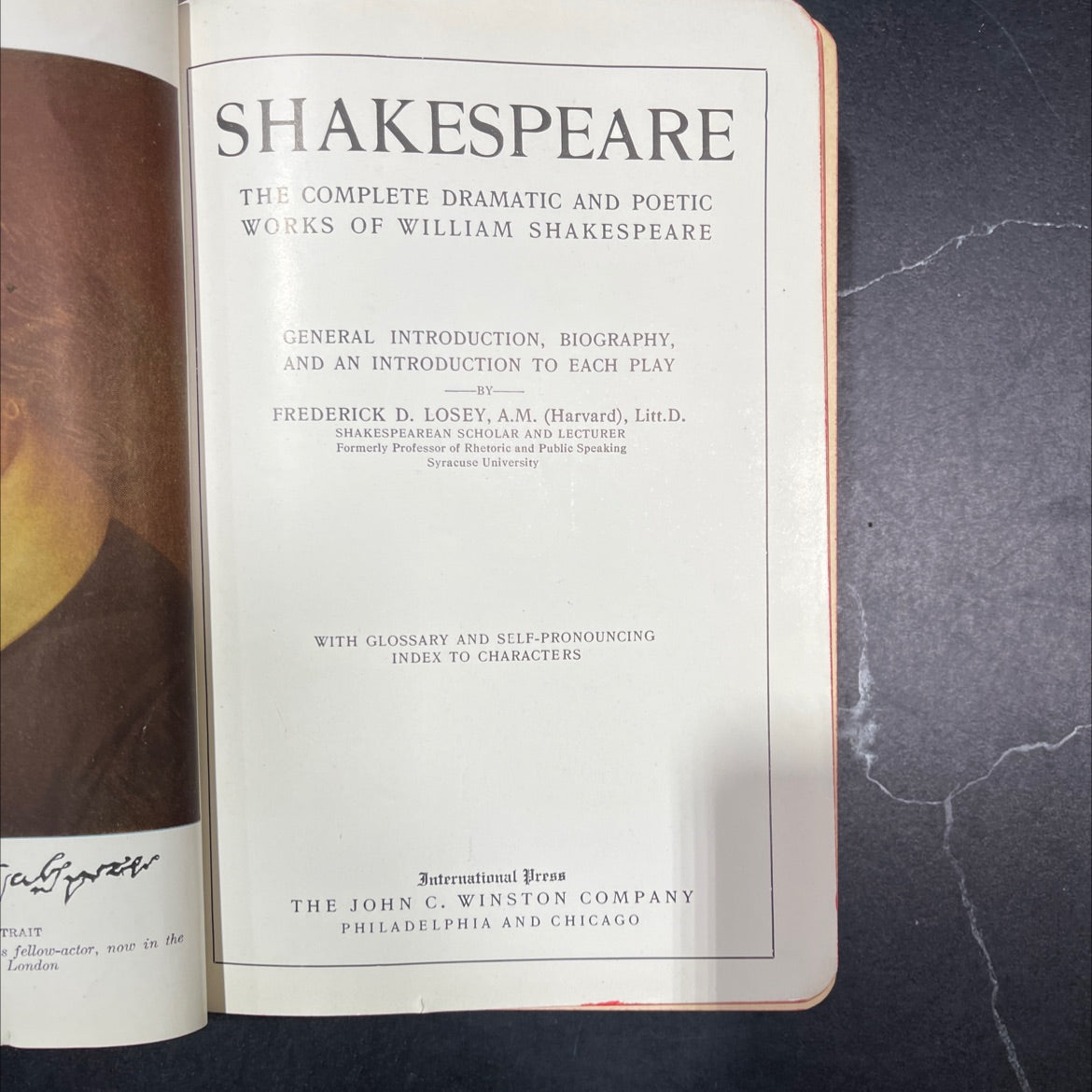 shakespeare the complete dramatic and poetic works of william shakespeare book, by frederick d. losey, 1926 Leather image 2