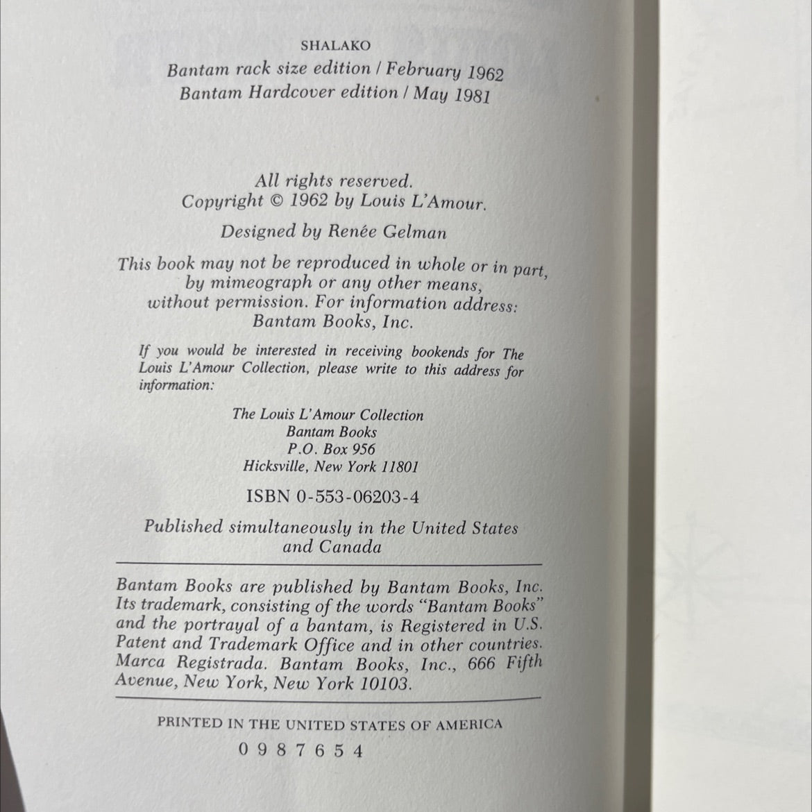 shalako book, by louis l'amour, 1981 Leather image 3