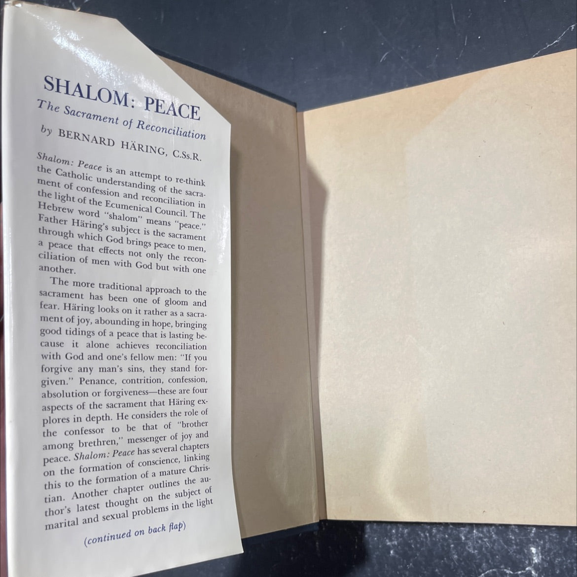 shalom: peace book, by bernard häring, 1968 Hardcover image 4