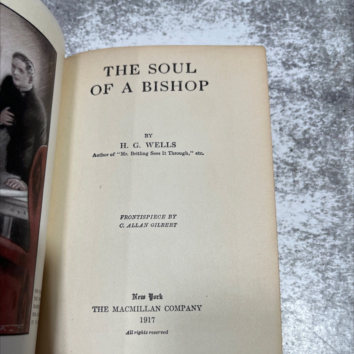 she the dream the soul of a bishop book, by h. g. wells, 1917 Hardcover image 2