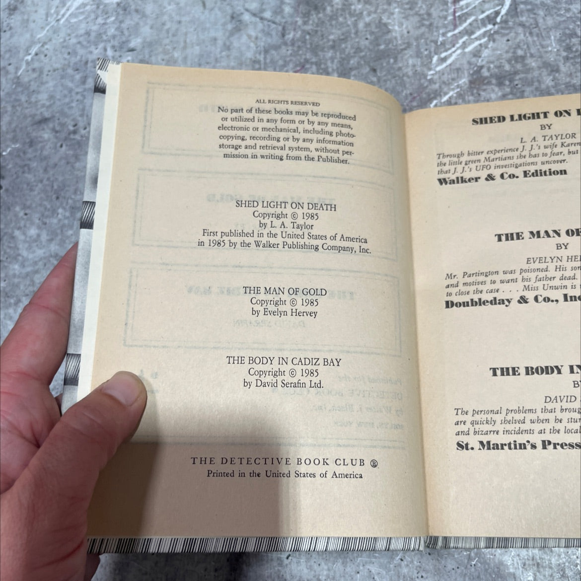 shed light on death book, by l. a. taylor, 1985 Hardcover image 3