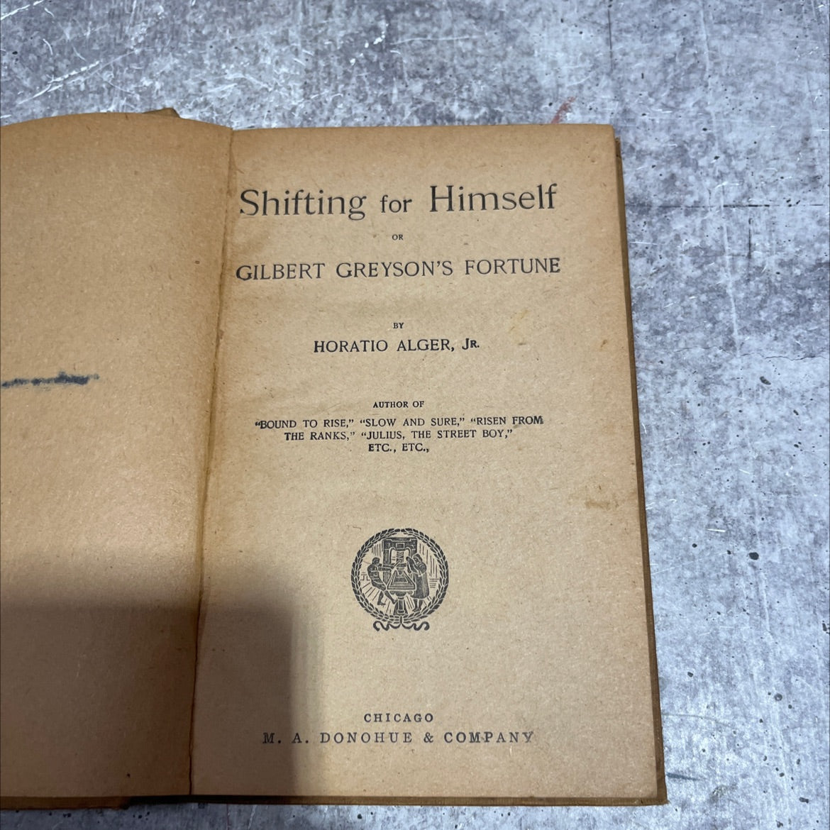 shifting for himself or gilbert greyson's fortune book, by horatio alger, jr., 1970 Hardcover image 2