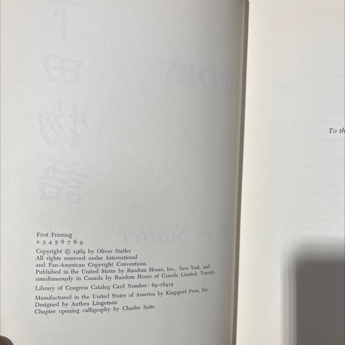shimoda story book, by Oliver Statler, 1969 Hardcover image 3
