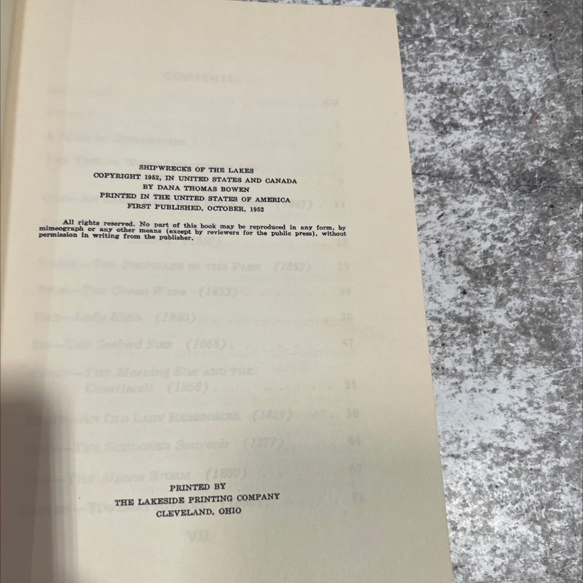 shipwrecks of the lakes book, by dana thomas bowen, 1952 Hardcover image 3