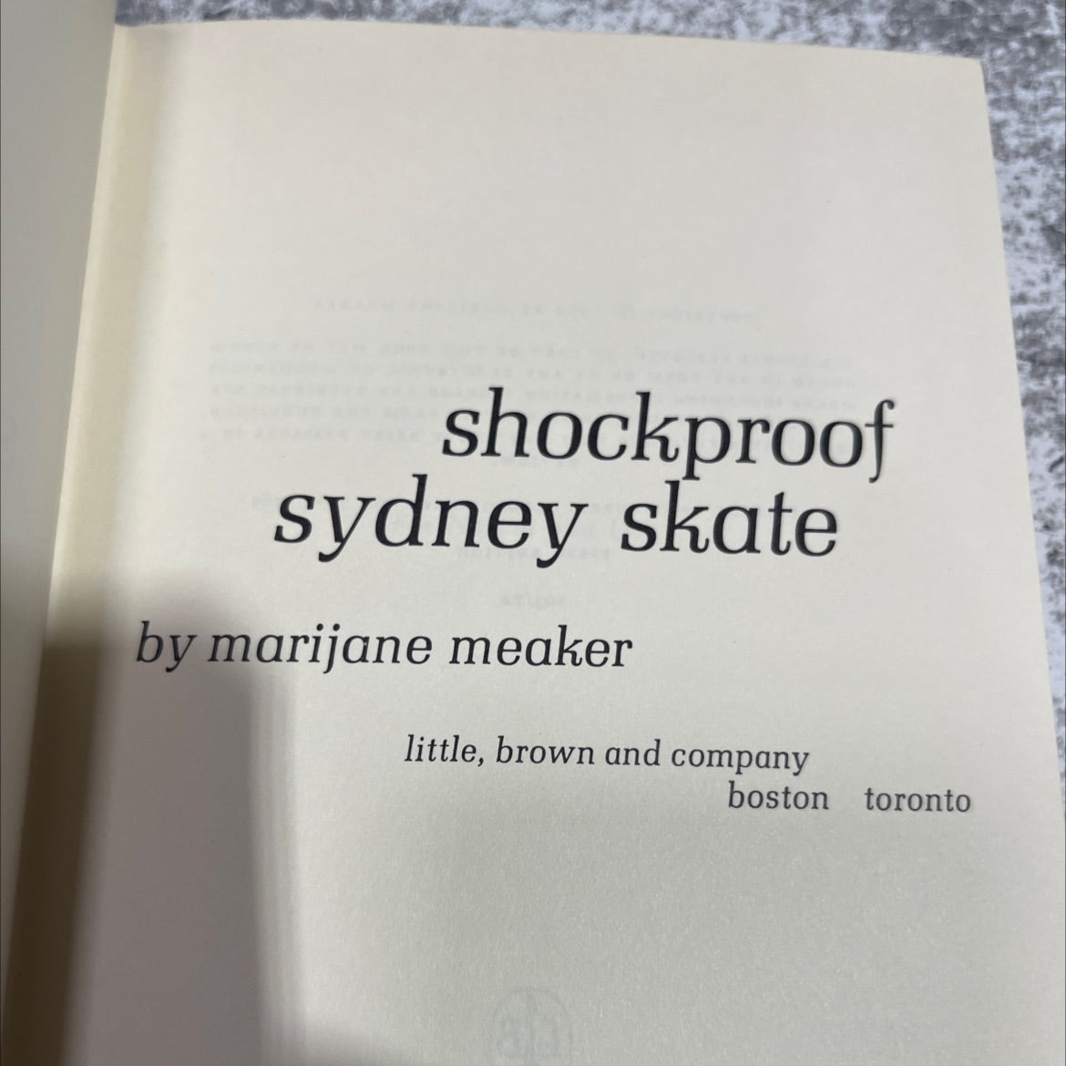 shockproof sydney skate book, by marijane meaker, 1972 Hardcover image 2