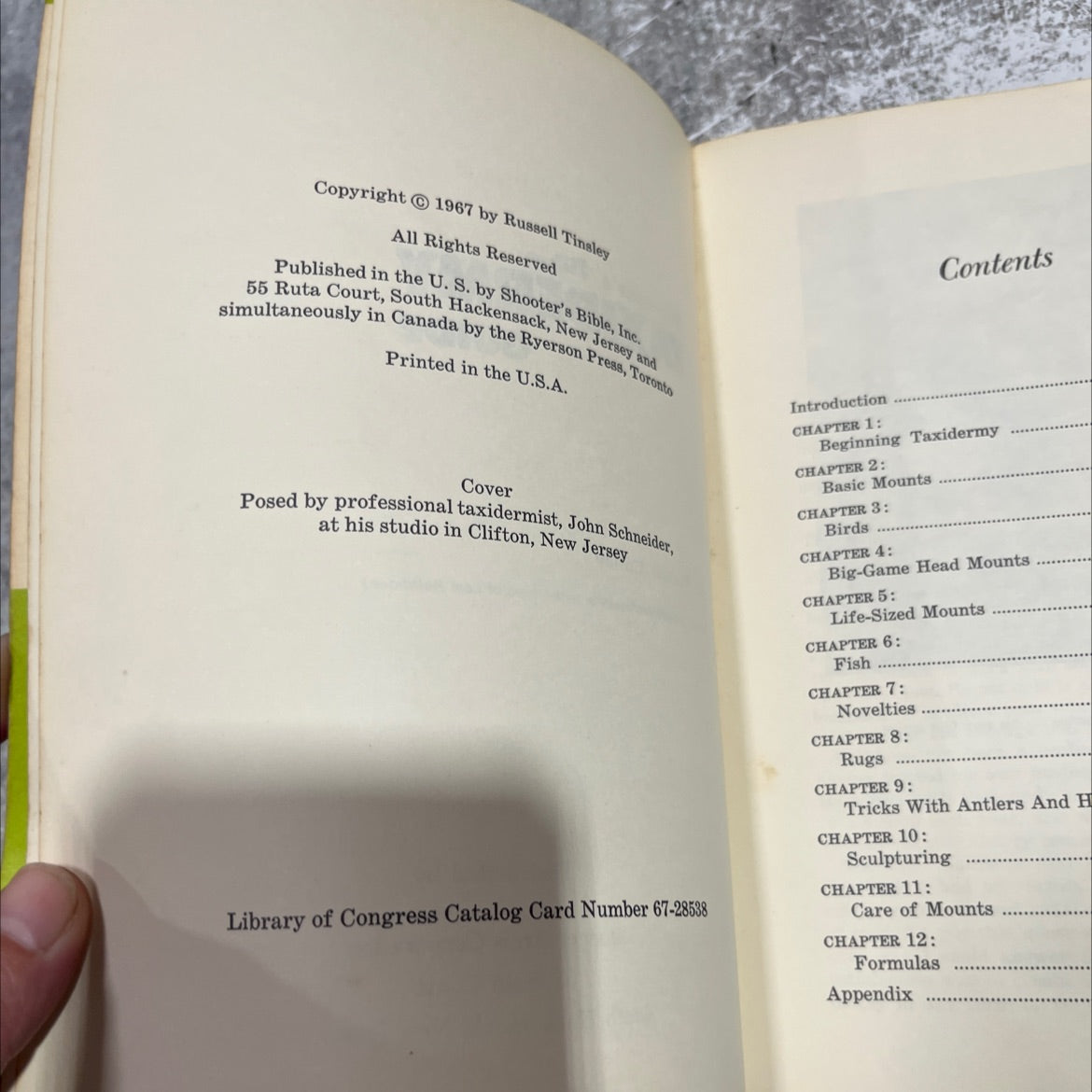 shooter's bible taxidermy guide book, by Russell Tinsley, 1967 Paperback image 3