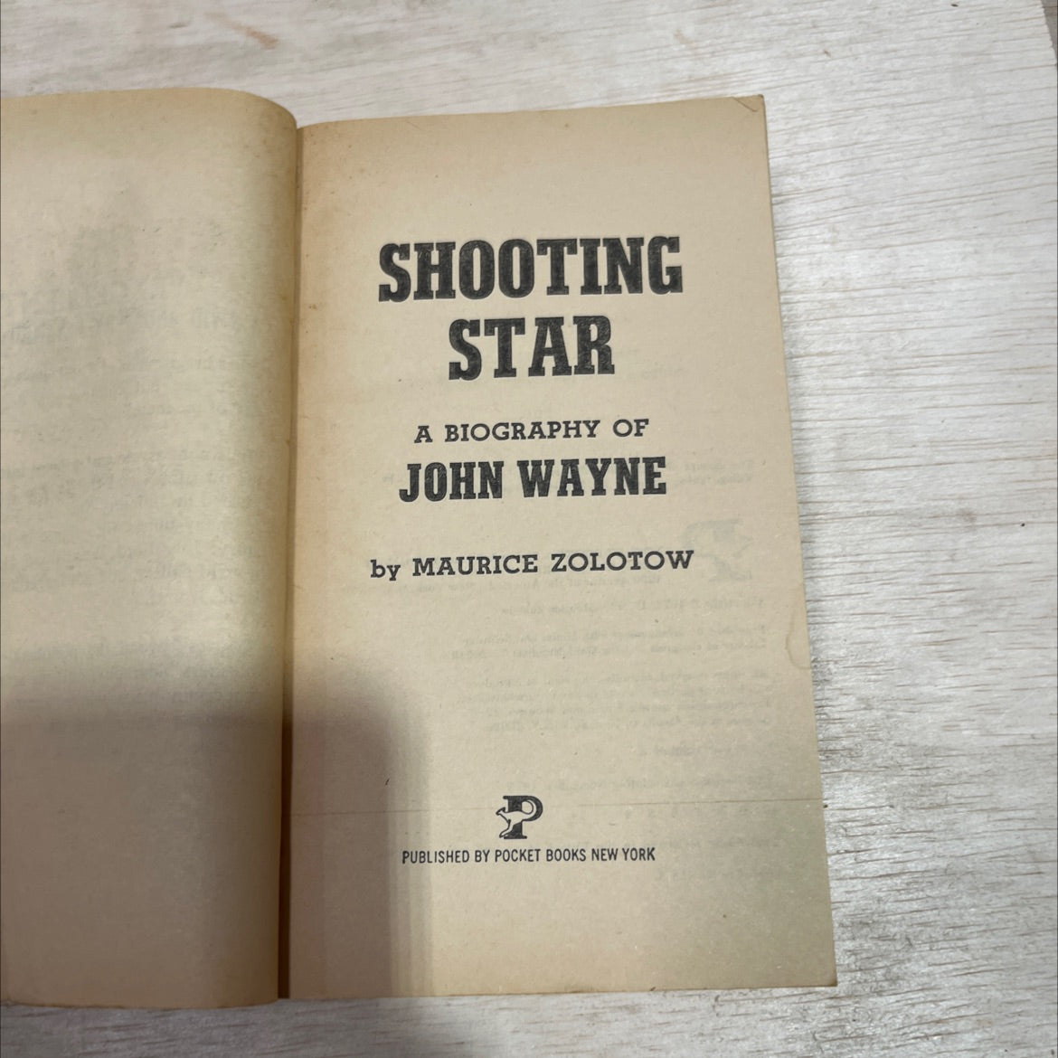 shooting star a biography of john wayne book, by maurice zolotow, 1979 Paperback image 2