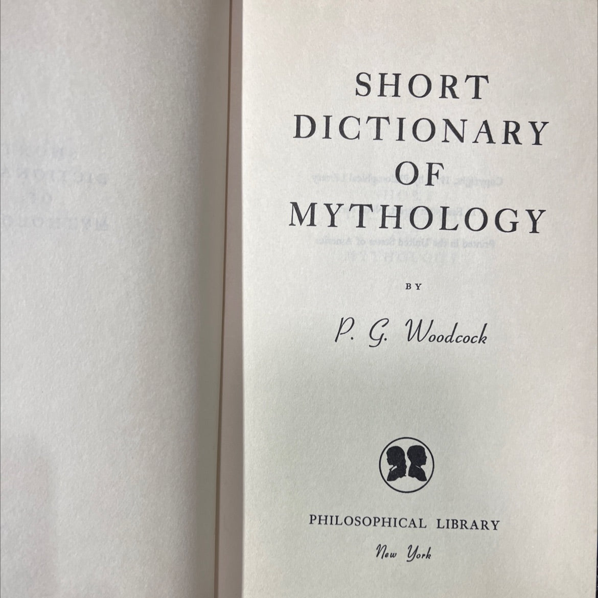 short dictionary of mythology book, by p. g. woodcock, 1953 Hardcover image 2