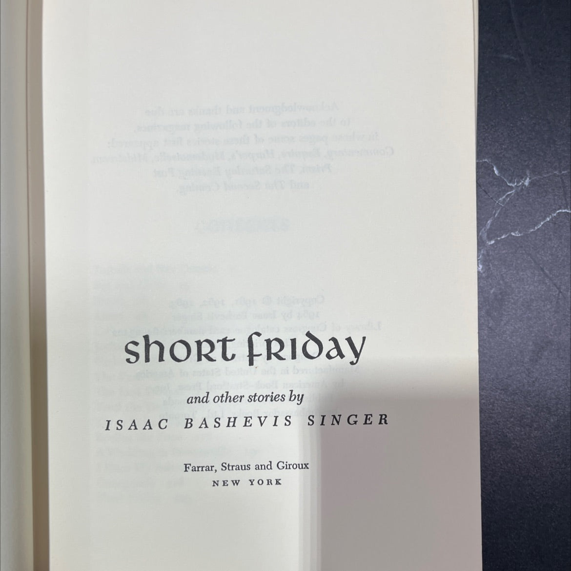 short friday and other stories book, by isaac bashevis singer, 1964 Hardcover, Vintage image 2