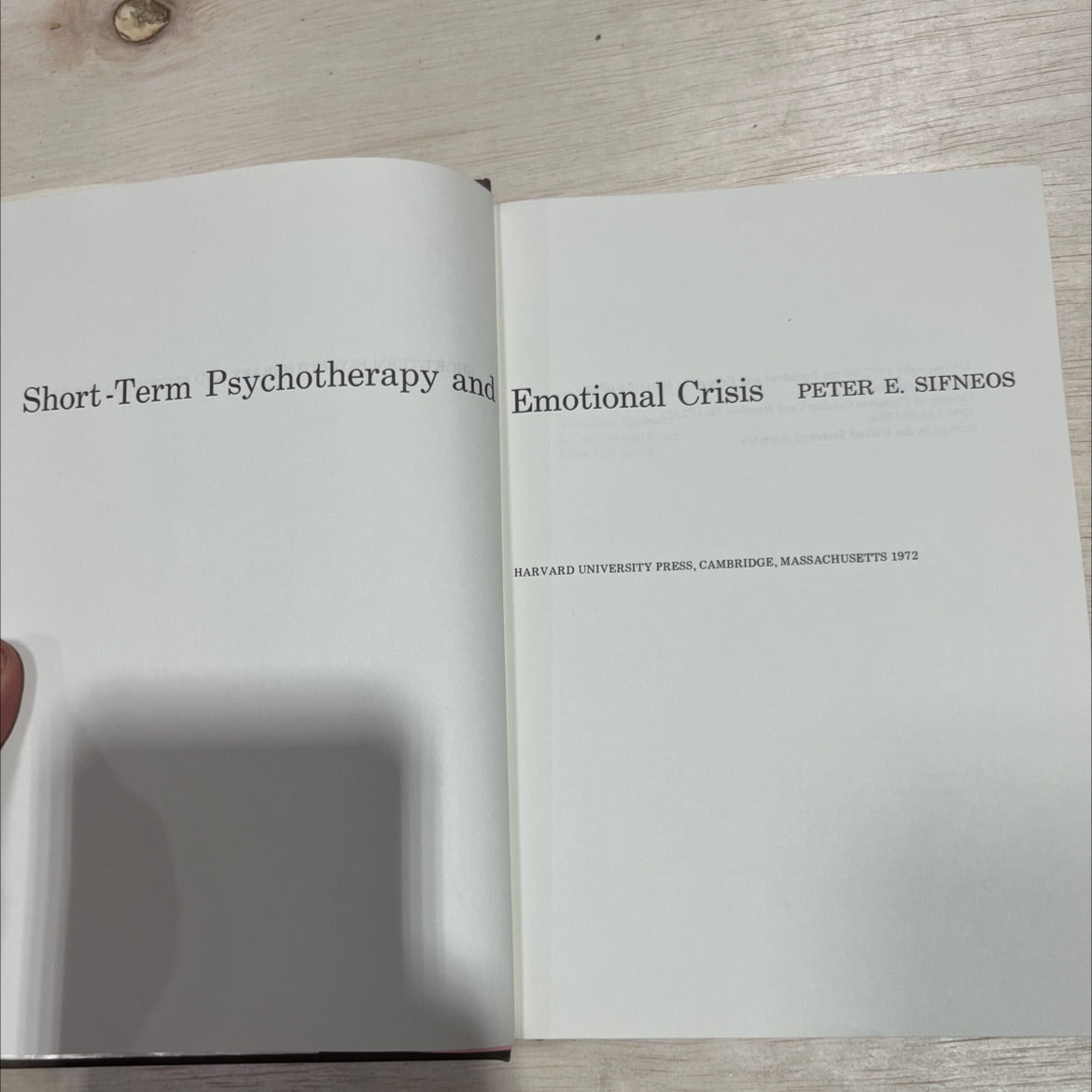 short-term psychotherapy and emotional crisis book, by peter e. sifneos, 1972 Hardcover image 2
