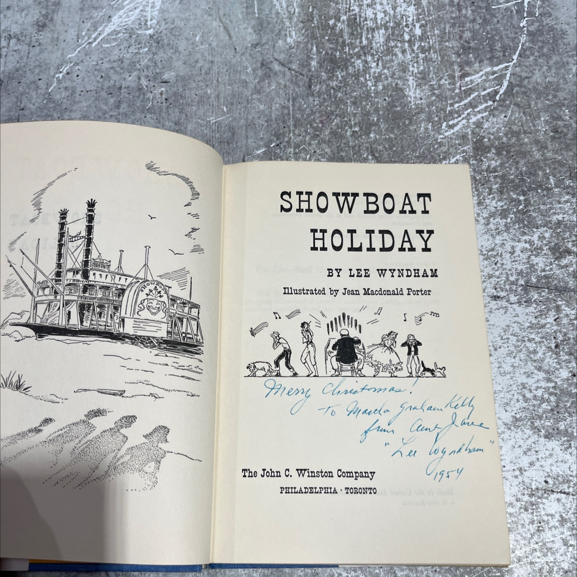 SIGNED showboat holiday book, by lee wyndham, 1954 Hardcover, First Edition, Vintage image 2