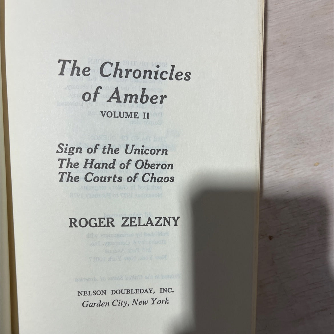 sign of the unicorn book, by roger zelazny, 1978 Hardcover, Vintage image 2