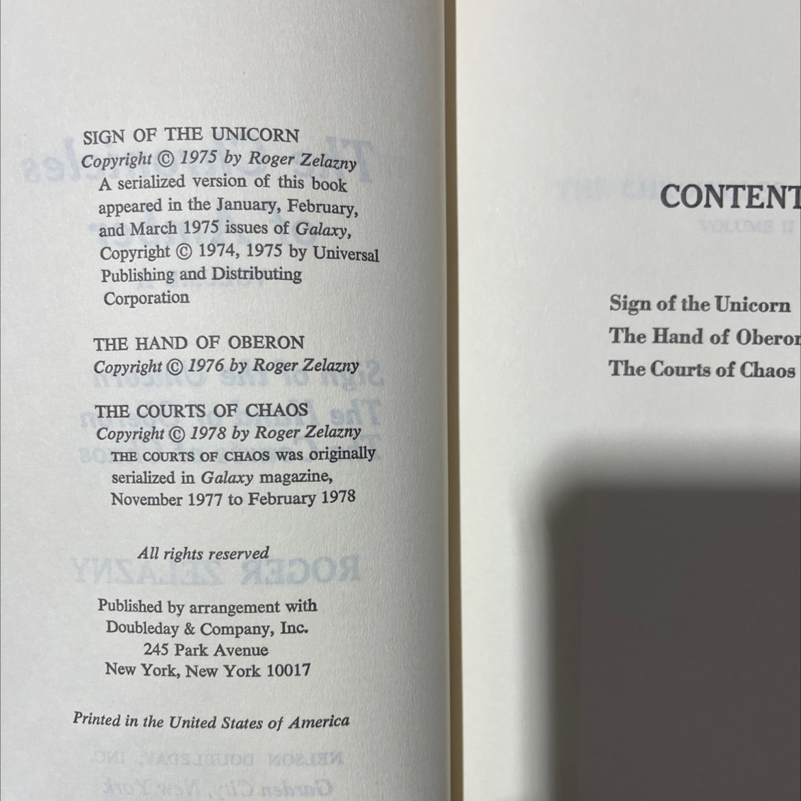 sign of the unicorn book, by roger zelazny, 1978 Hardcover, Vintage image 3