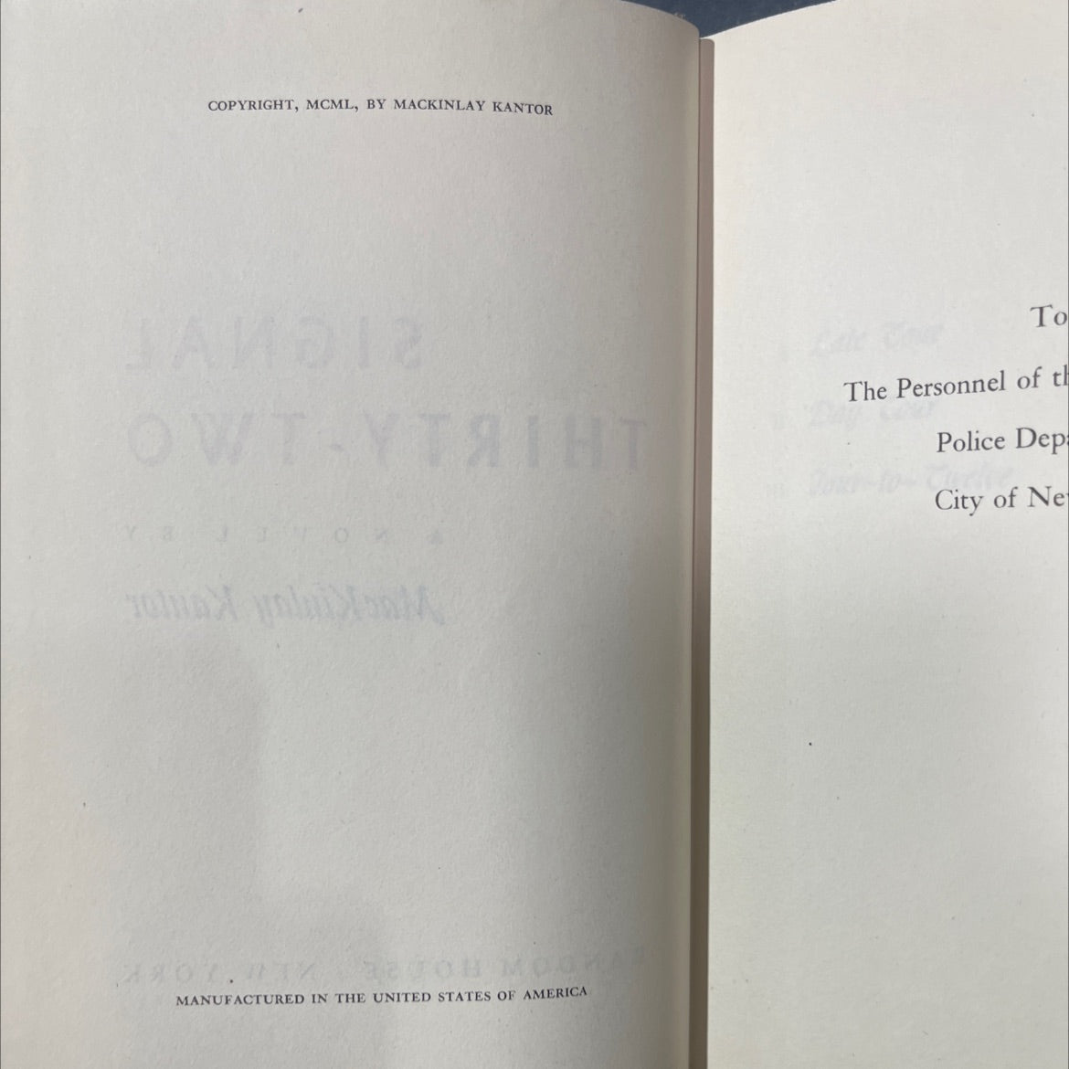 signal thirty-two book, by mackinlay kantor, 1950 Hardcover image 3