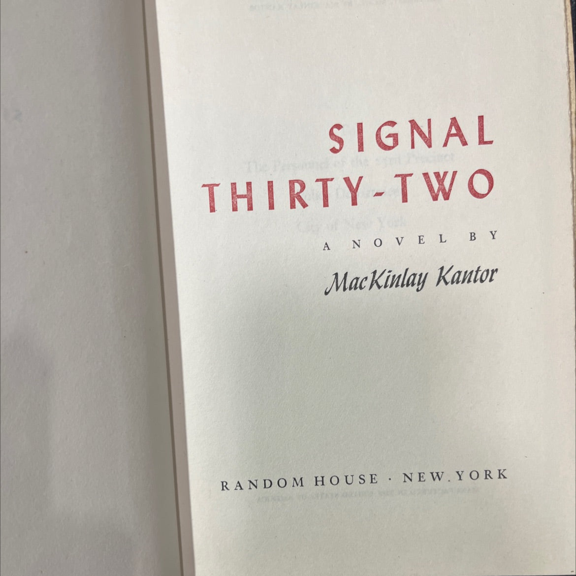 signal thirty-two book, by mackinlay kantor, 1950 Hardcover image 2