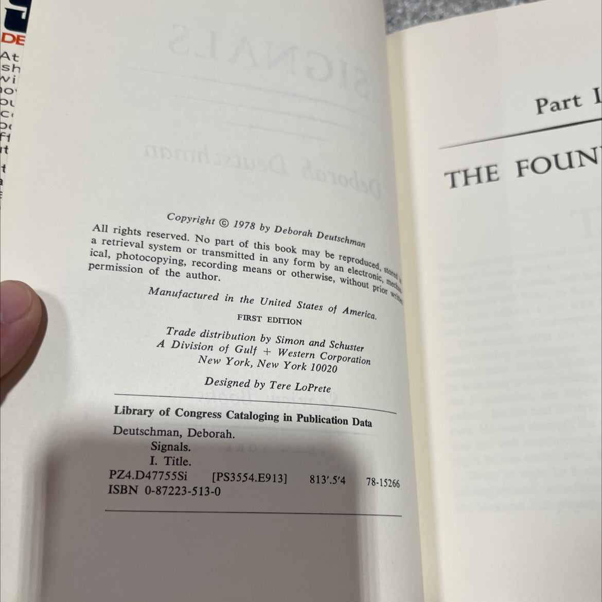 signals book, by Deborah Deutschman, 1978 Hardcover image 3