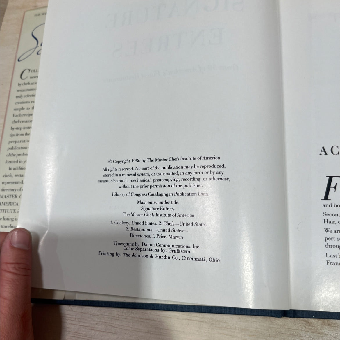 signature entrees from 50 of america's finest restaurants book, by unknown, 1986 Hardcover image 3