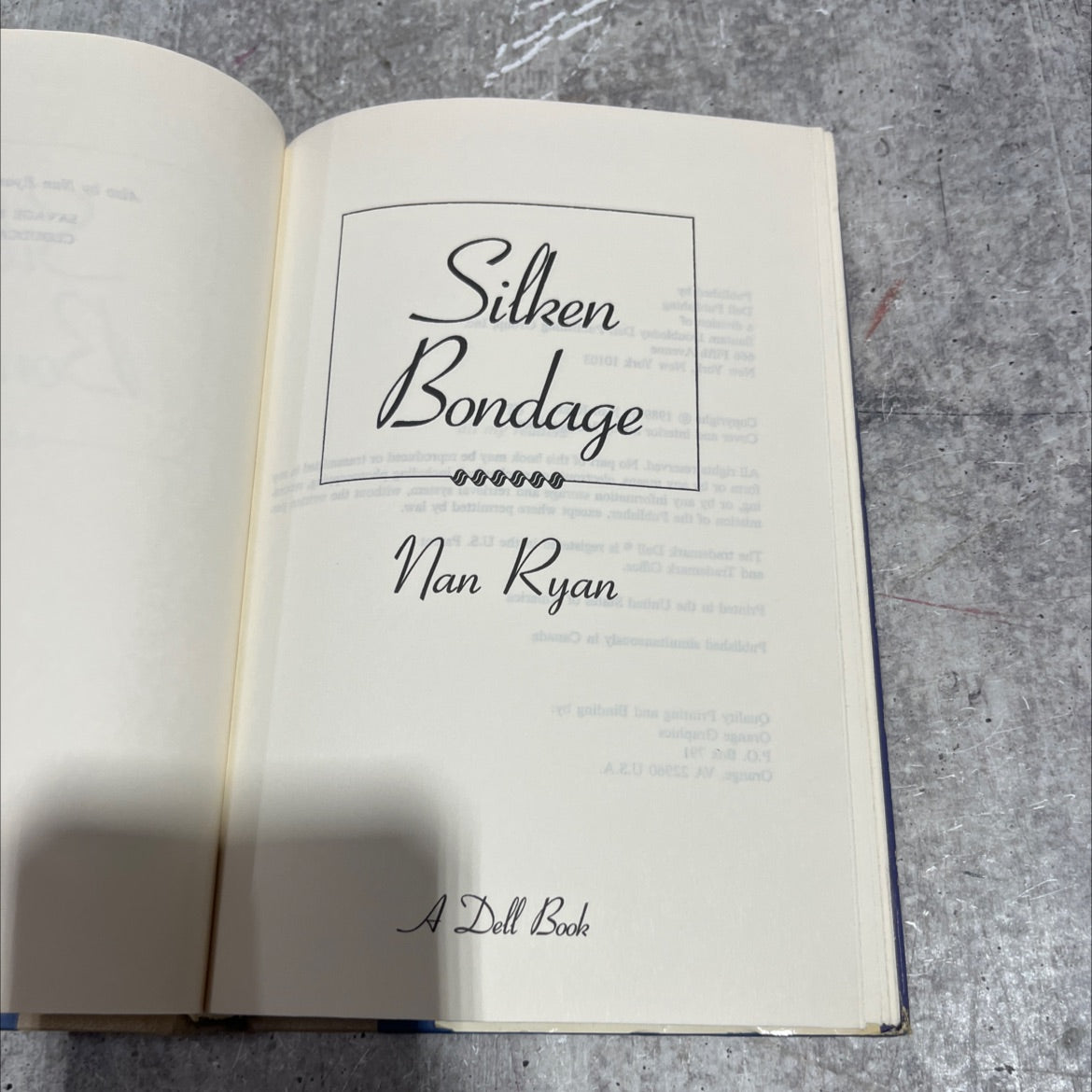 silken book, by Nan Ryan, 1989 Hardcover image 2
