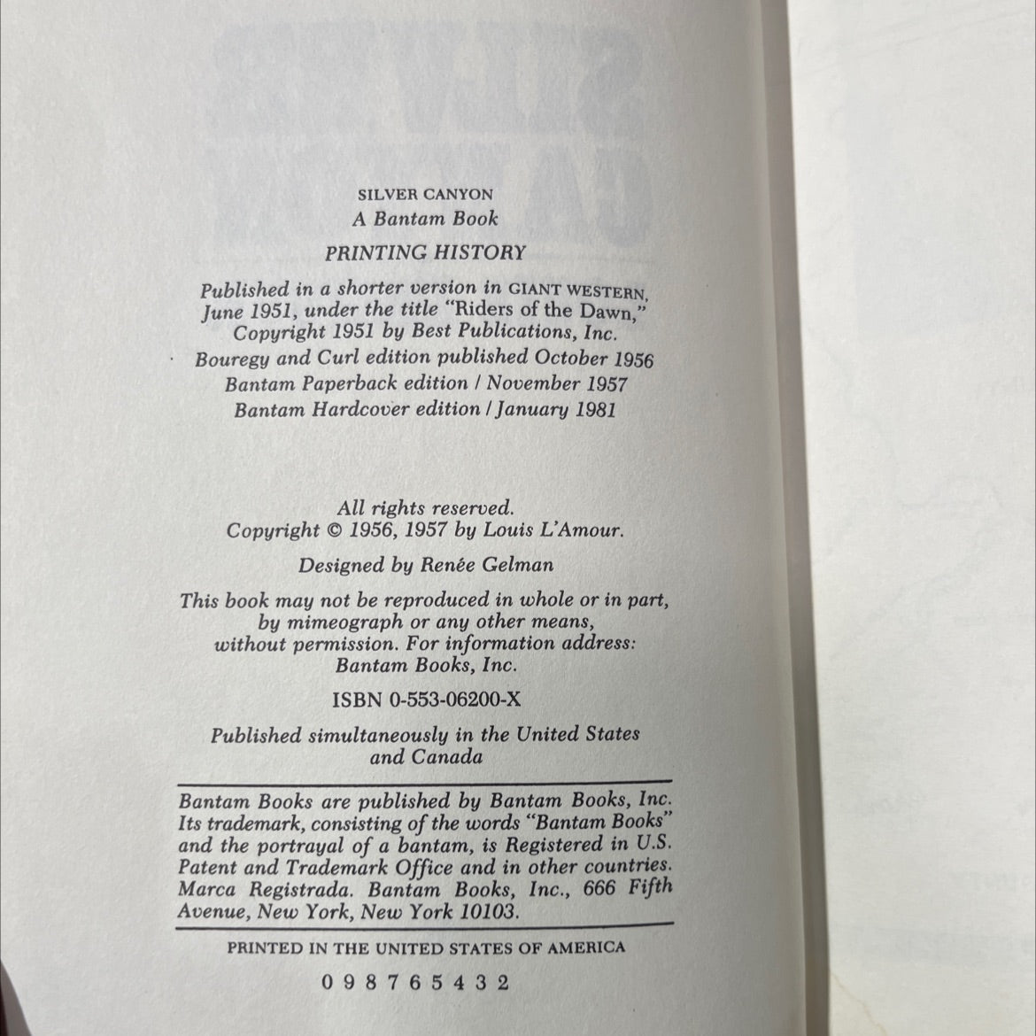 silver canyon book, by louis l'amour, 1981 Leather image 3