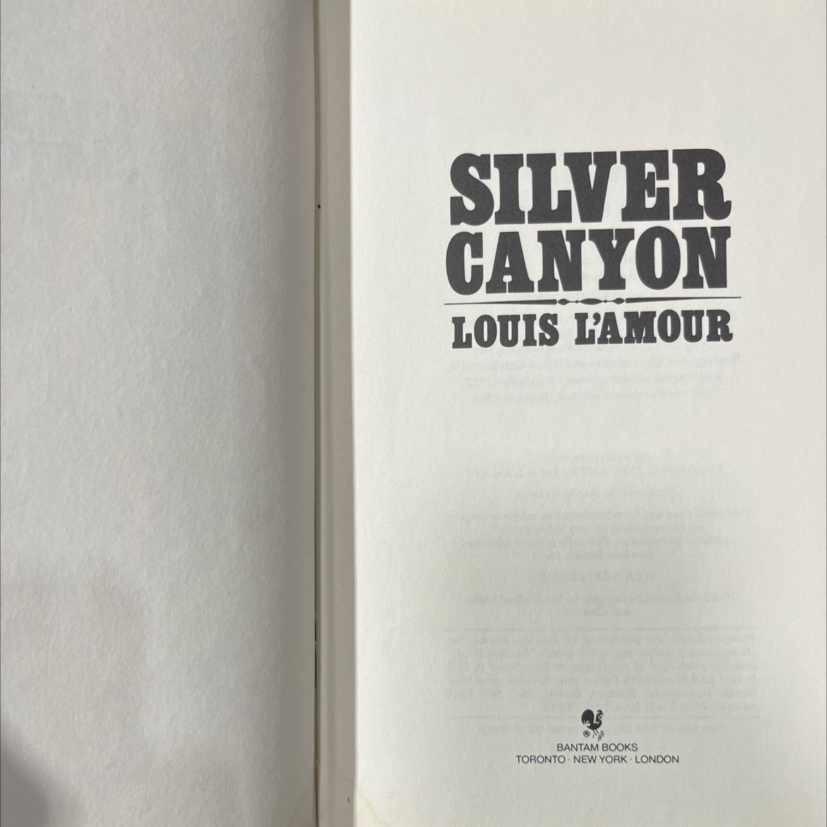 silver canyon book, by louis l'amour, 1981 Leather image 2
