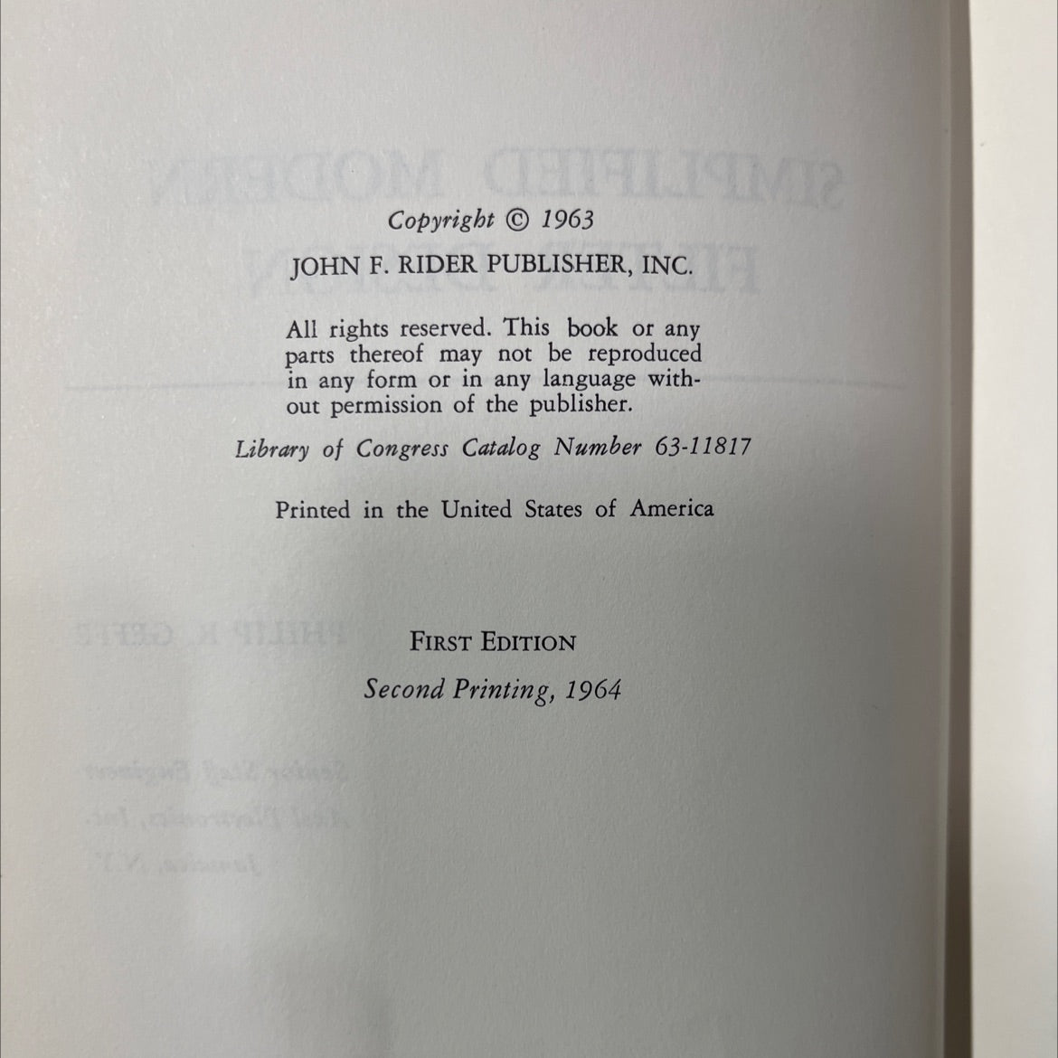 simplified modern filter design book, by philip r. geffe, 1964 Hardcover image 3