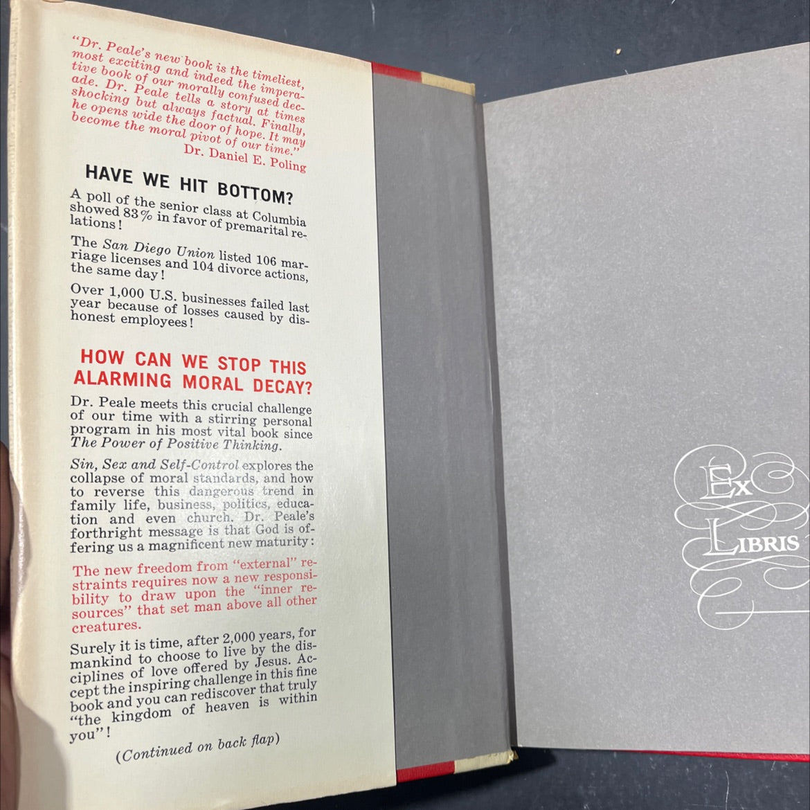 sin, sex and self-control book, by norman vincent peale, 1966 Hardcover image 4