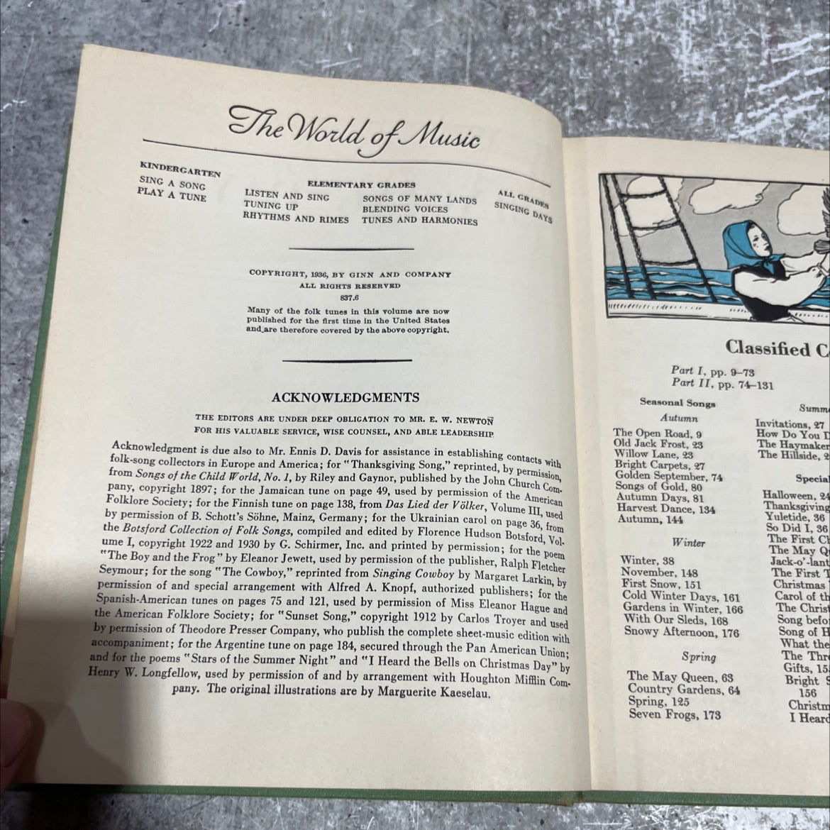 singing days book, by marguerite v. hood, glenn gildersleeve, helen s. leavitt, 1936 Hardcover image 3