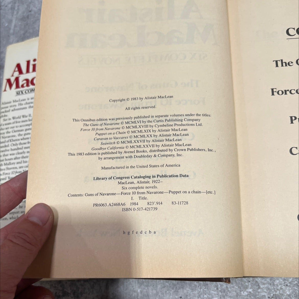 six complete novels book, by alistair maclean, 1983 Hardcover image 3