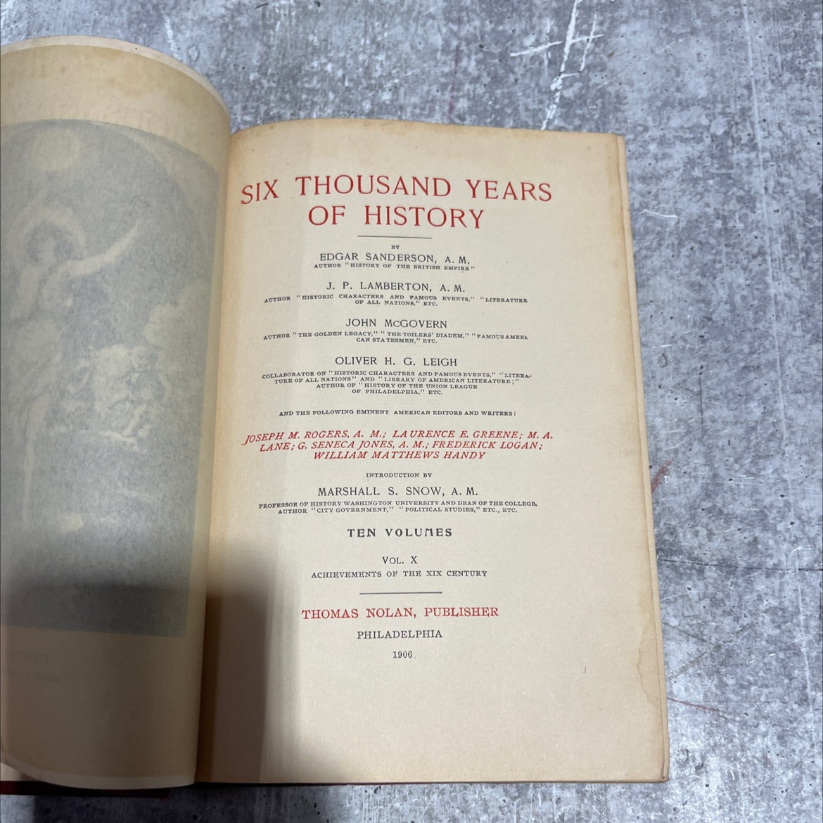 six thousand years of history book, by edgar sanderson, 1906 Hardcover image 2