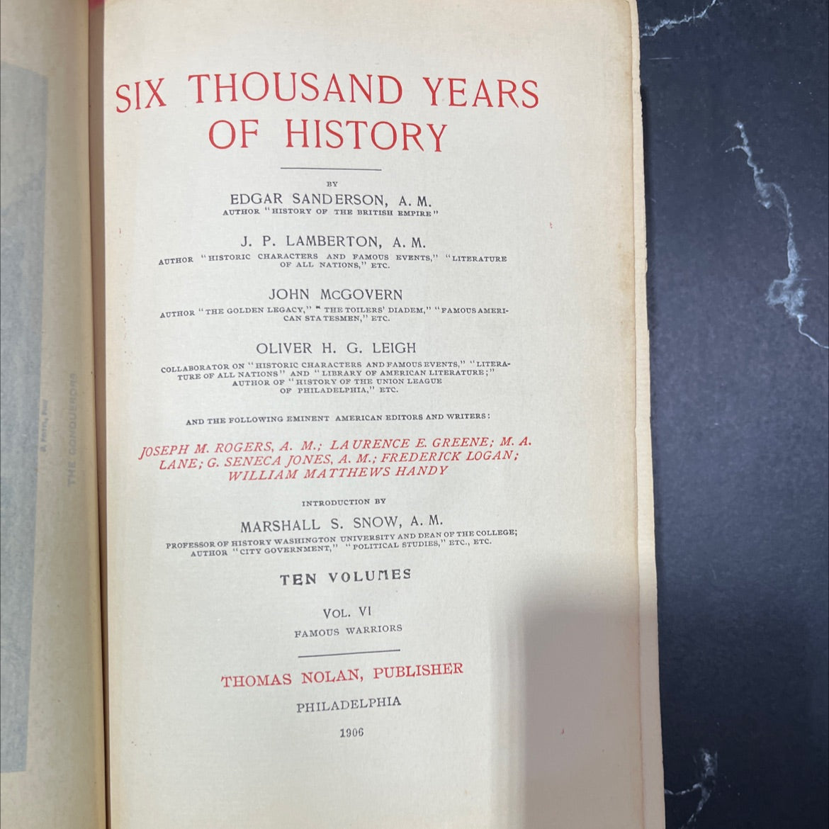 six thousand years of history book, by edgar sanderson, a. m., 1906 Hardcover image 2