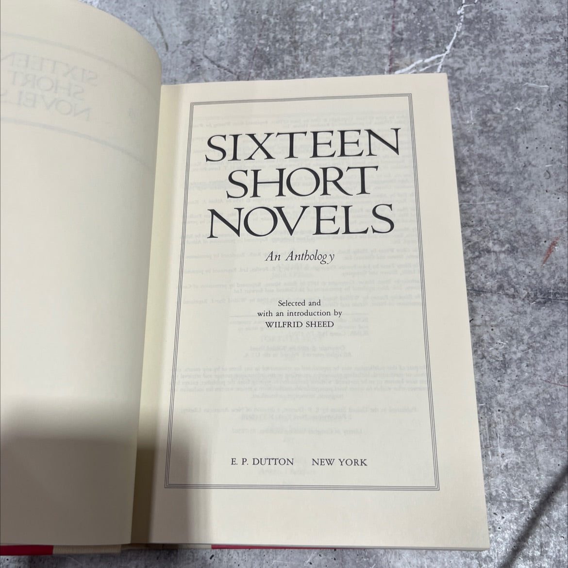 sixteen short novels an anthology book, by Wilfrid Sheed, 1985 Hardcover image 2