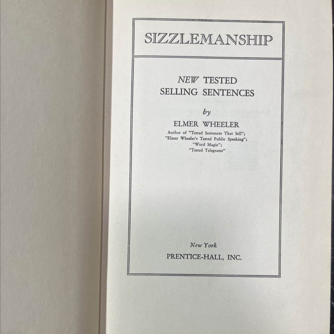 sizzlemanship new tested selling sentences book, by elmer wheeler, 1953 Hardcover image 2