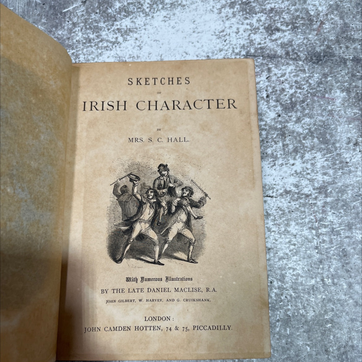 sketches irish character book, by mrs. s. c. hall, unknown Leather image 2