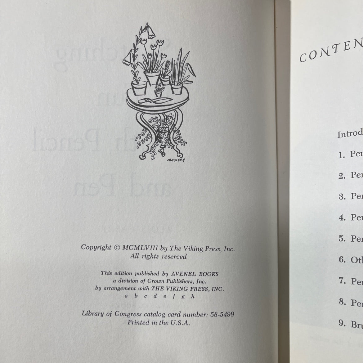 sketching is fun with pencil and pen book, by alois fabry, 1958 Hardcover image 3