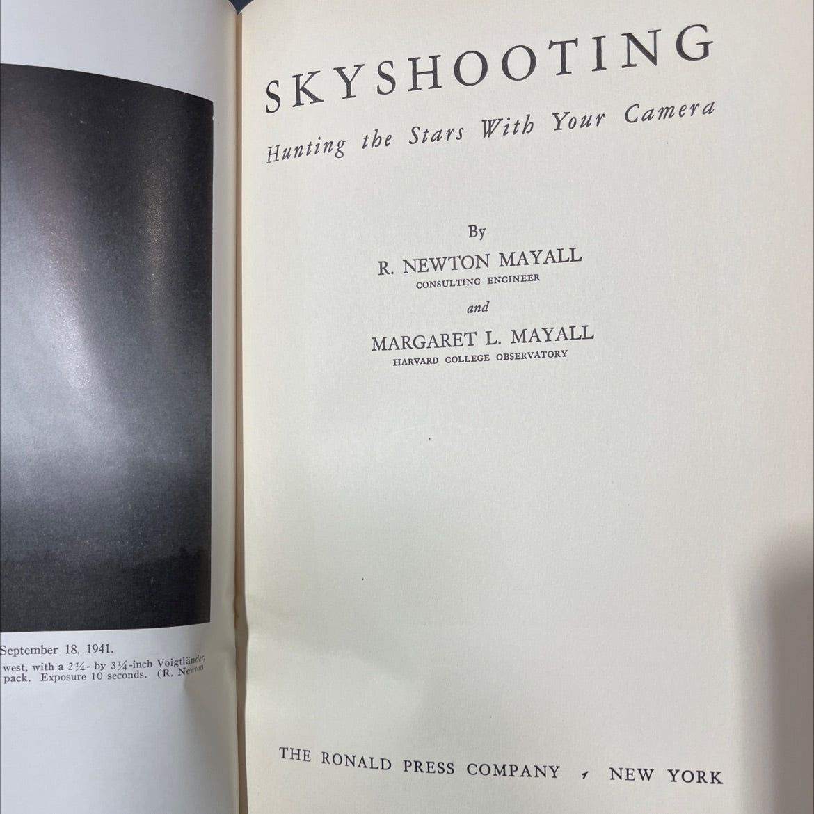 skyshooting hunting the stars with your camera book, by r. newton mayall, margaret l. mayall, 1949 Hardcover image 2