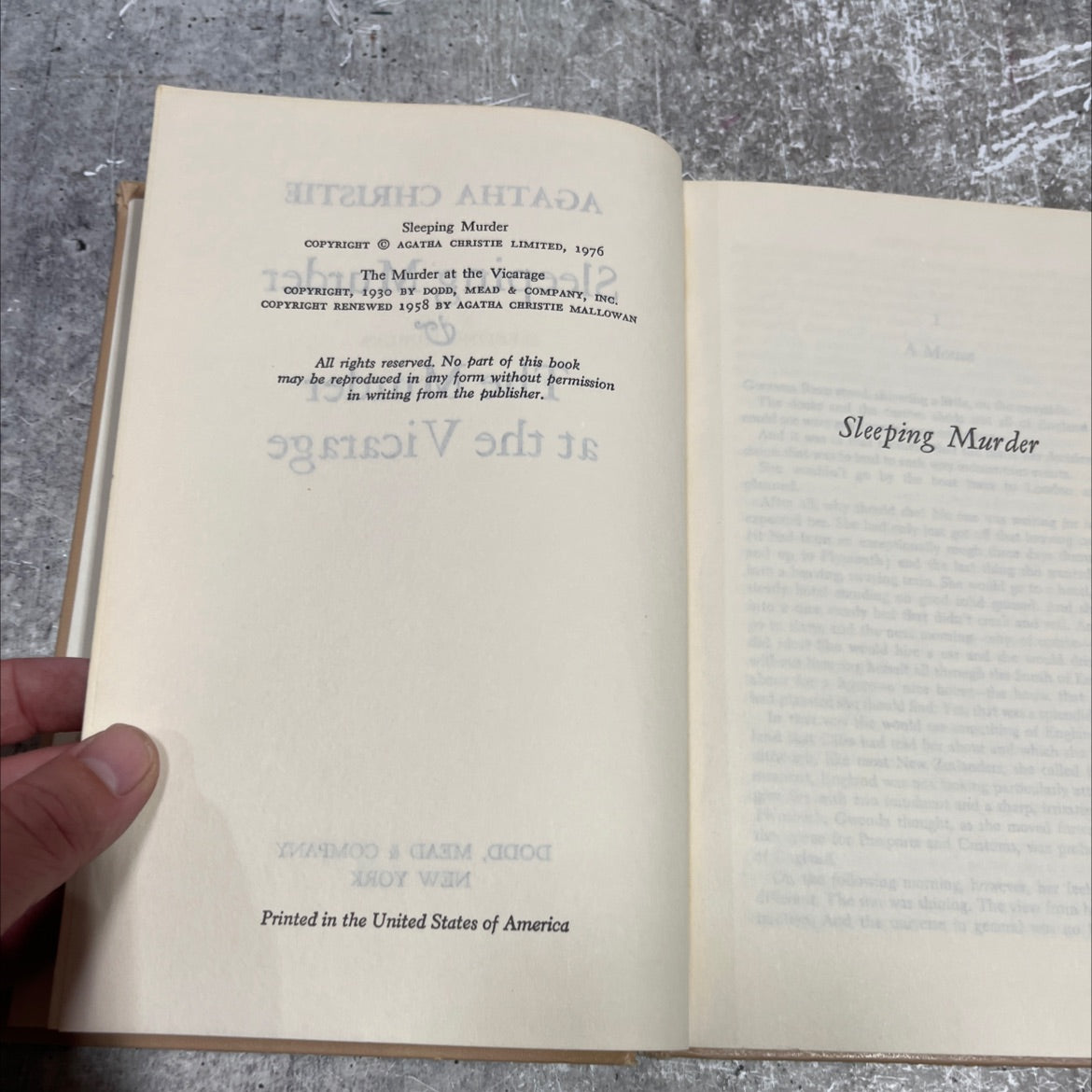 sleeping murder book, by agatha christie, 1976 Hardcover image 3