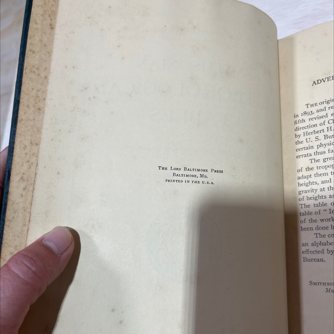 smithsonian meteorological tables book, by unknown, 1939 Hardcover image 3