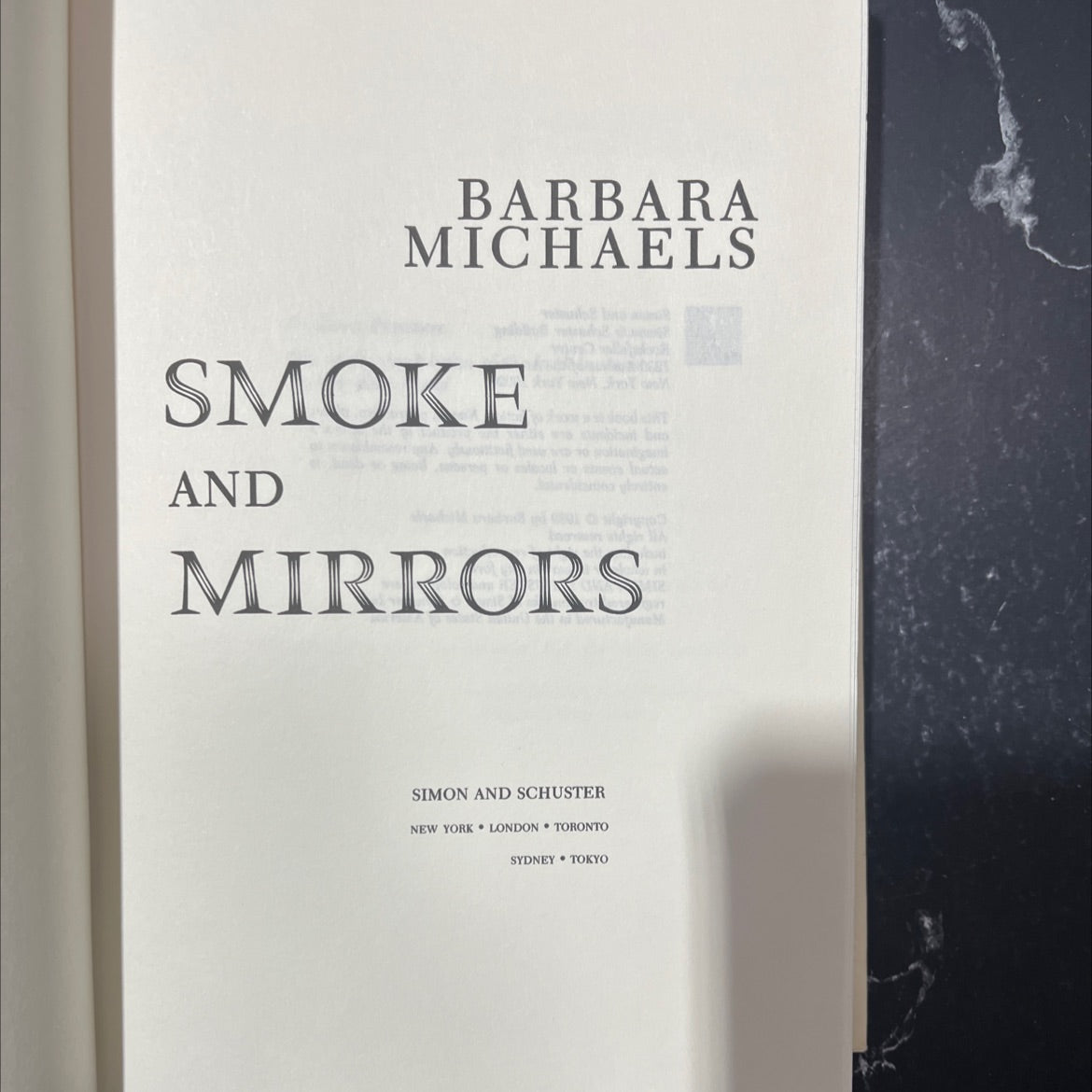 smoke and mirrors book, by barbara michaels, 1989 Hardcover image 2